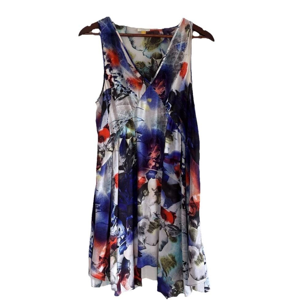 Anthropologie Leifsdottir Midsummer Flora 100% Silk Floral Watercolor Dress Sz 6